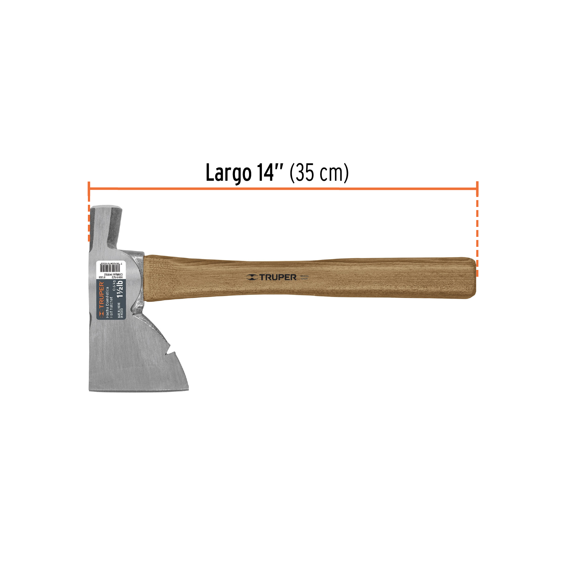 HACHA DOMESTICA 1 1/2 LBS MULTIUSOS MANGO HICKORY 14952 TRUPER.