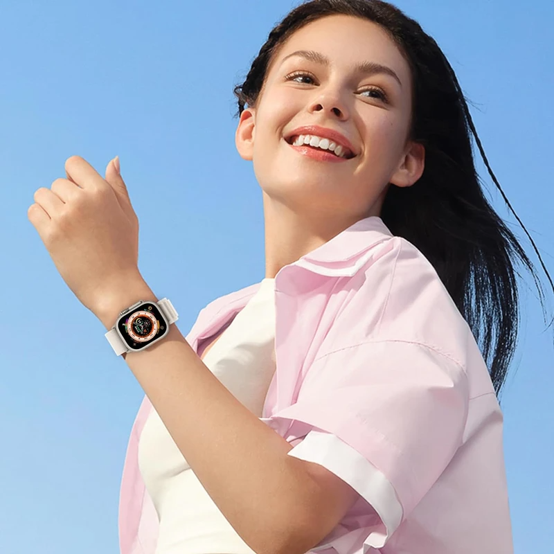 Correa Alpine Loop para Apple Watch, pulsera ajustable de 49mm, 45mm, 44mm, Compatible con iWatch Ultra, Color Naranja.