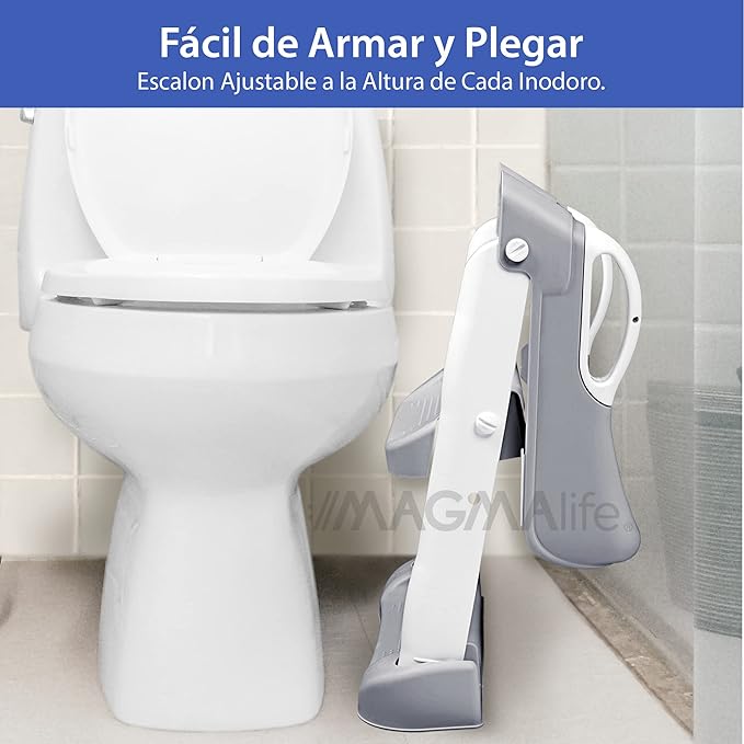 A MAGMALIFE Baño Entrenador, Asiento Entrenador para Baño con Escalera Antideslizante, Taburete Plegable Infantil para Taza de Baño, Fácil de Guardar, Asiento Ergonómico, Edad de 2 a 5 Años.
