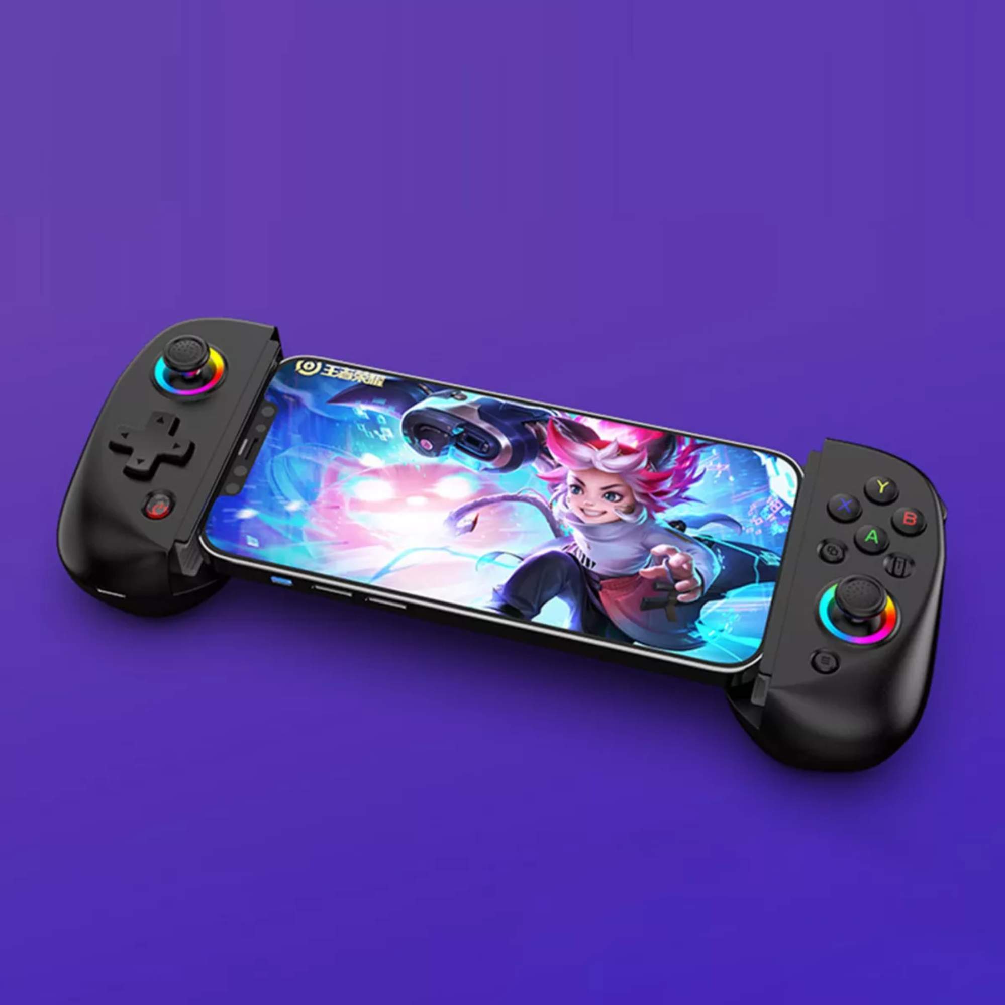 Control Joystick Gamepad Rgb Para iPhone Android Switch Color Negro