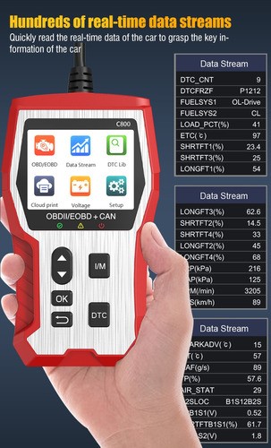 Escaner Multifuncional Automotriz Obd2 36100 Códigos Avería rojo plata.