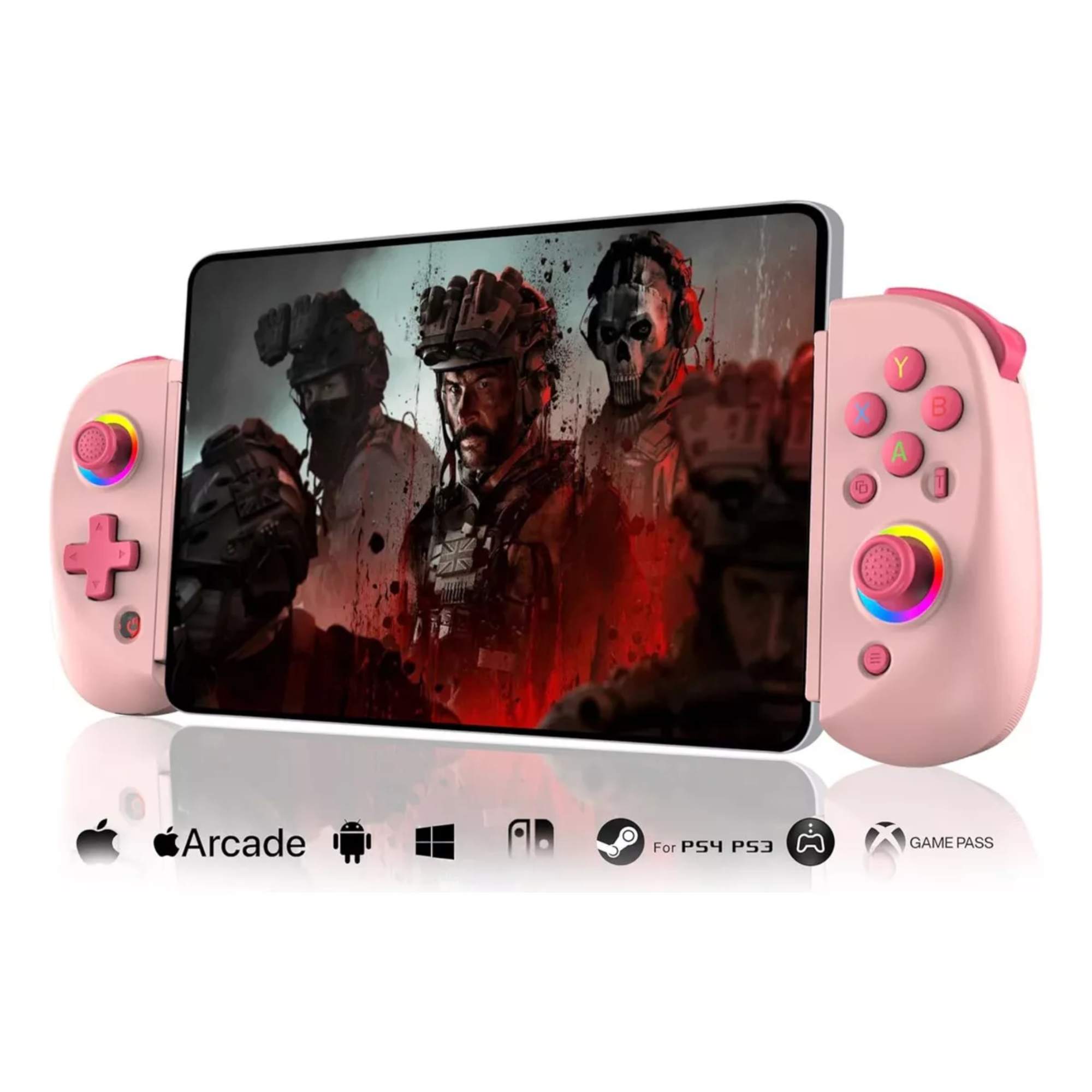 Control Gamepad Bsp D8 Joystick Rgb Hall Effect  Compatible Con iPhone, Android, Nintendo, Ps3, Ps4, Ps5,Color Rosa