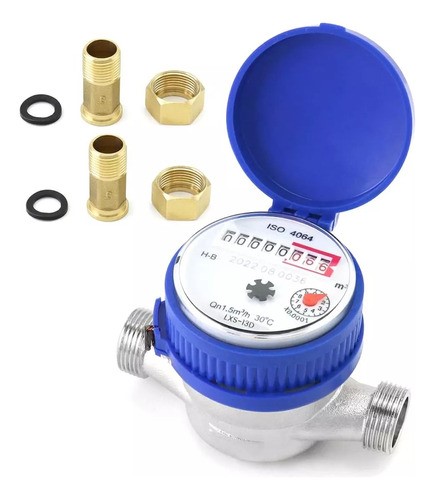 Medidor De Agua Potable Medidores De Agua 1/2 Chorro Único azul.