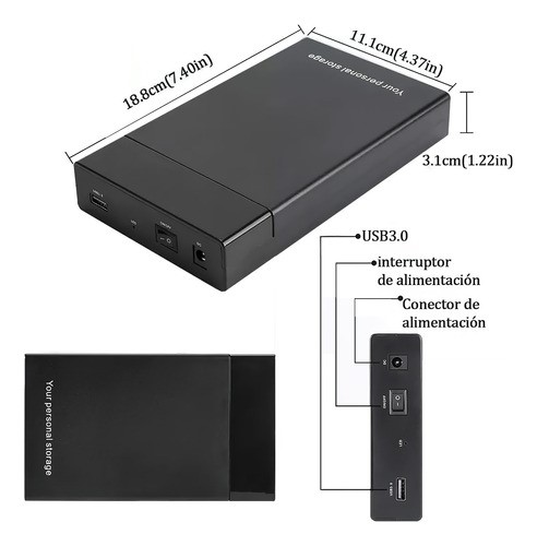 Gabinete Carcasa Disco Case Duro Para 3.5 Y 2.5 Hdd Ssd.