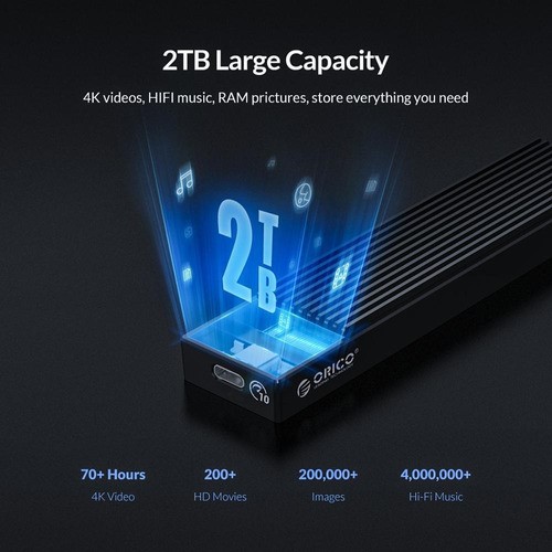 Carcasa Orico M.2 Nvme Usb C Gen2 10gbps Pcie Ssd.