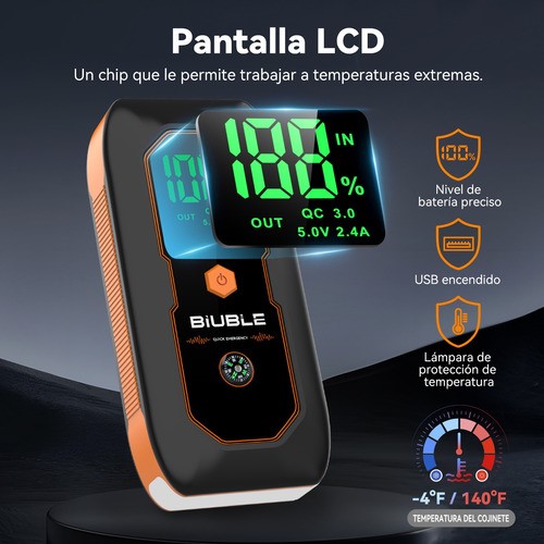 Arrancador De Batería Seguridad Para Auto Y Moto Biuble N18.