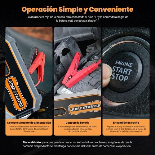 Arrancador De Batería De Coche Portátil 2000a, Jump Starter.