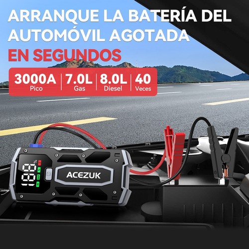 Arrancador De Batería De Auto Con Pantalla Para 8 Cilindros.