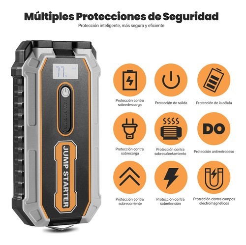 Arrancador De Batería De Coche Portátil 2000a, Jump Starter.
