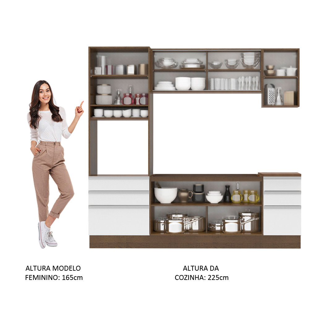 Cocina Integral Completa Modular Madesa Glamy 220cm MB 01