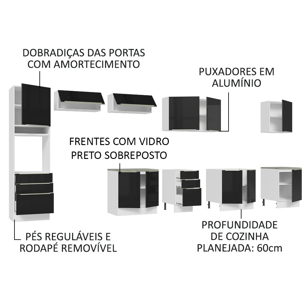 Cocina Integral Completa Modular Madesa Marcela 280cm BM 03