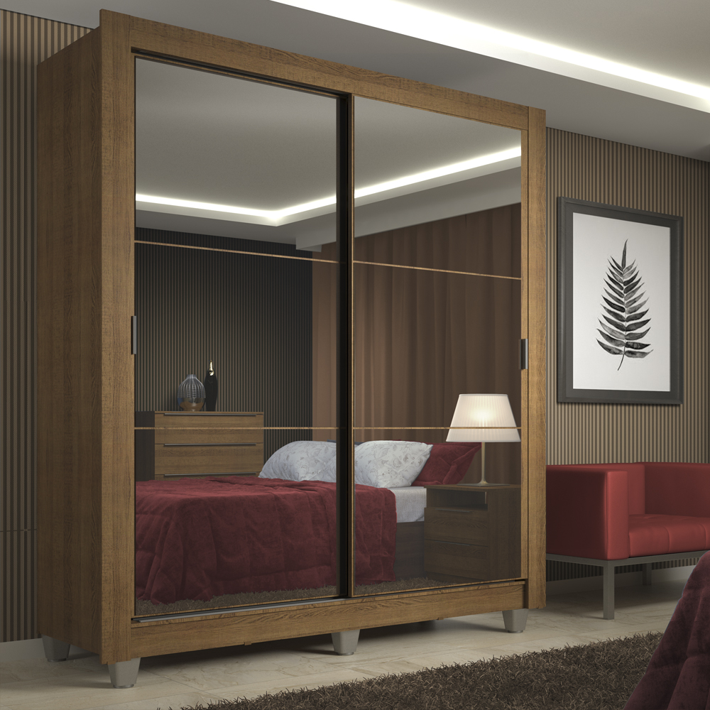 Ropero Closet Madesa 2 Puertas 2 Espejos Con Pies MM