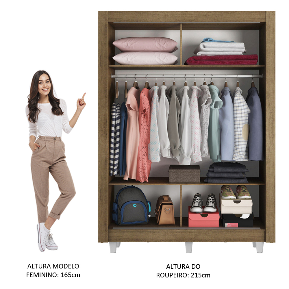 Ropero Closet Madesa 2 Puertas 2 Espejos Con Pies MM