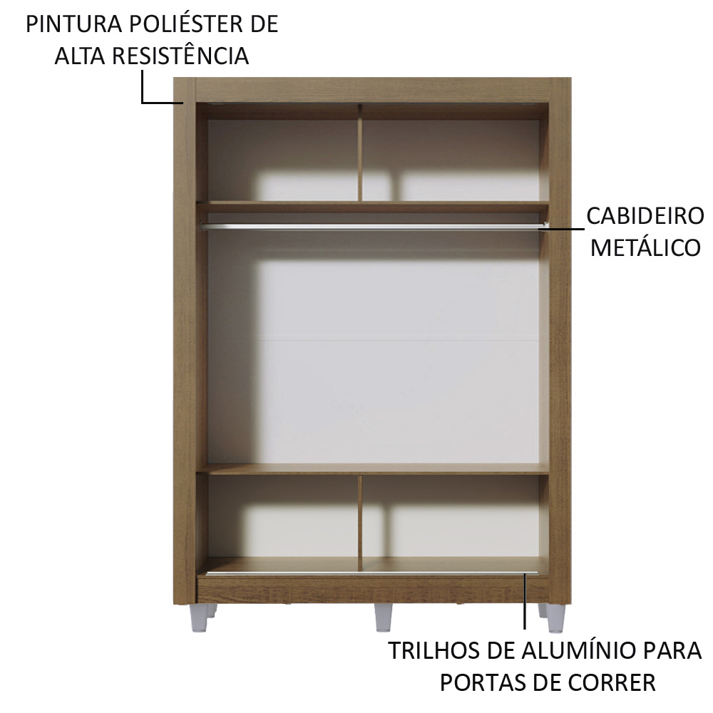 Ropero Closet Madesa 2 Puertas 2 Espejos Con Pies MM