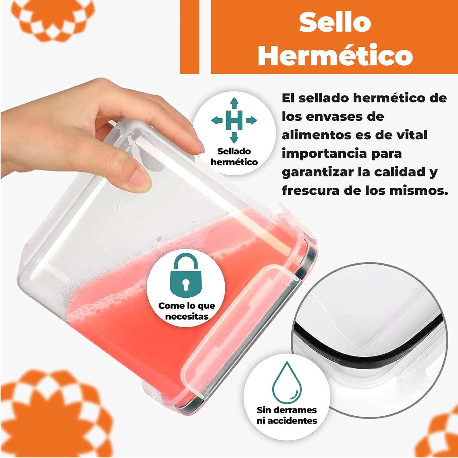 Juego de recipientes herméticos para almacenamiento de alimentos, organización y almacenamiento de cocina, sin BPA, con etiquetas, marcador y cucharas (42 Unidades).