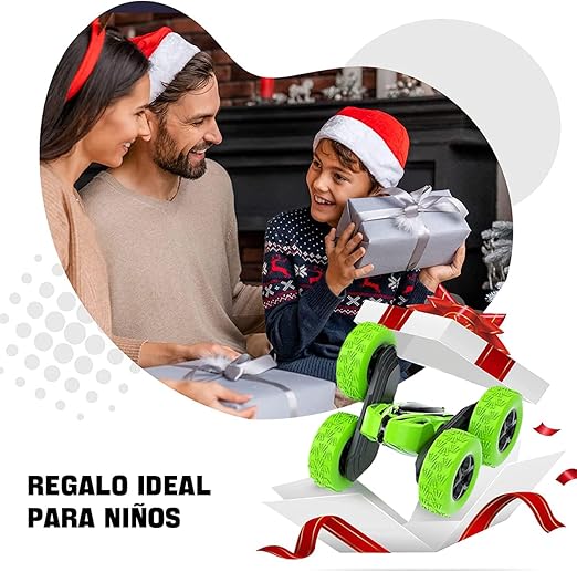 E T EASYTAO Carro de Control Remoto, Coche Control Remoto para Niño 4WD, Todoterreno Acrobático RC 2.4GHz, Rotación de 360 ° Carro Montable Recargable, Regalos de Juguetes para Día del Niño (Verde).