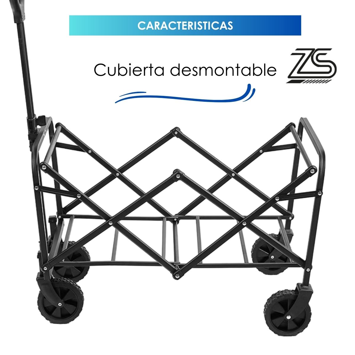 Carrito Vagón Plegable Multiusos Con Mango Resistente .