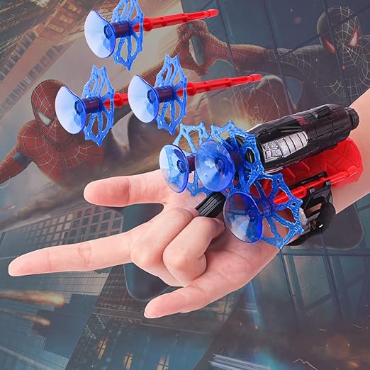 AXIDUN Kids Launcher Glove,Kids Plastic Cosplay Glove Hero Launcher,1 Lanzador + 3 Dardos con Ventosa Guante.