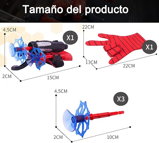 AXIDUN Kids Launcher Glove,Kids Plastic Cosplay Glove Hero Launcher,1 Lanzador + 3 Dardos con Ventosa Guante.