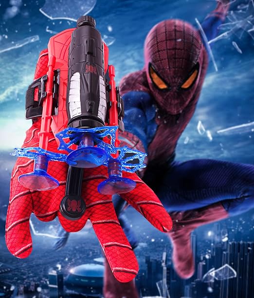 AXIDUN Kids Launcher Glove,Kids Plastic Cosplay Glove Hero Launcher,1 Lanzador + 3 Dardos con Ventosa Guante.