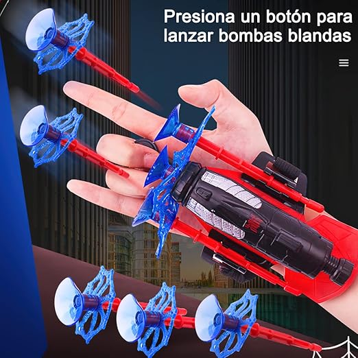 AXIDUN Kids Launcher Glove,Kids Plastic Cosplay Glove Hero Launcher,1 Lanzador + 3 Dardos con Ventosa Guante.