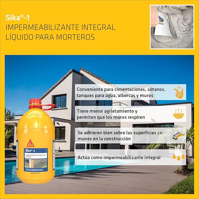Impermeabilizante Sika-1 Integral Para Morteros 423836   .