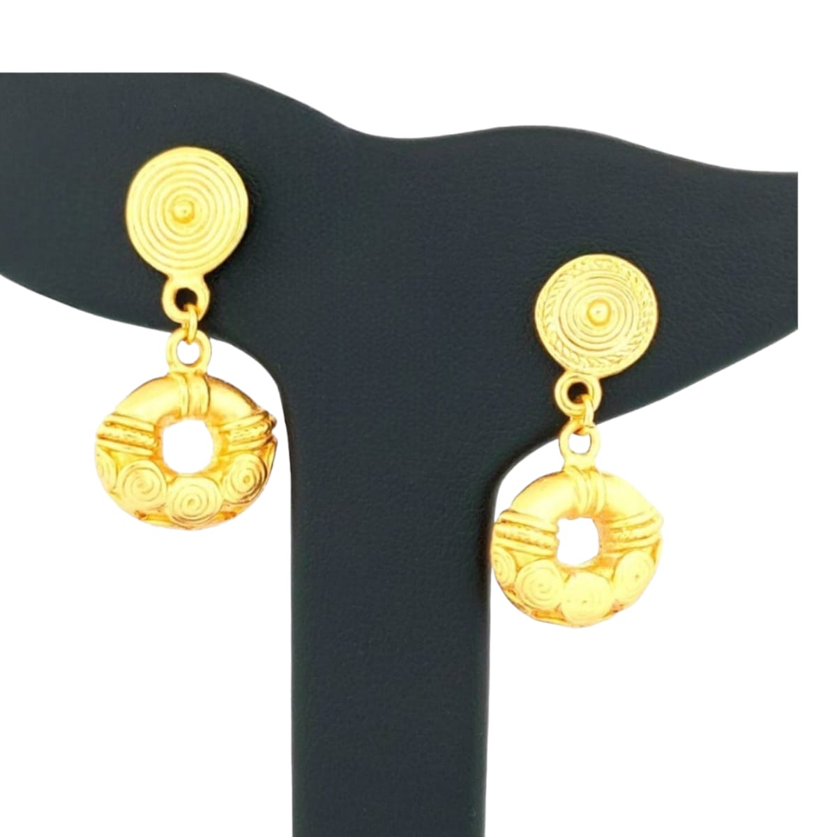 Aretes Colgante Orejera Tayrona Oro Precolombino Joyeria M De Leon.