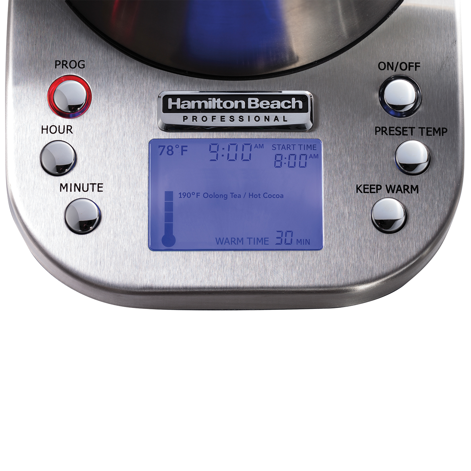 Hervidor de Agua Digital Hamilton Beach 41028 1.7 Lts Acero Inoxidable.