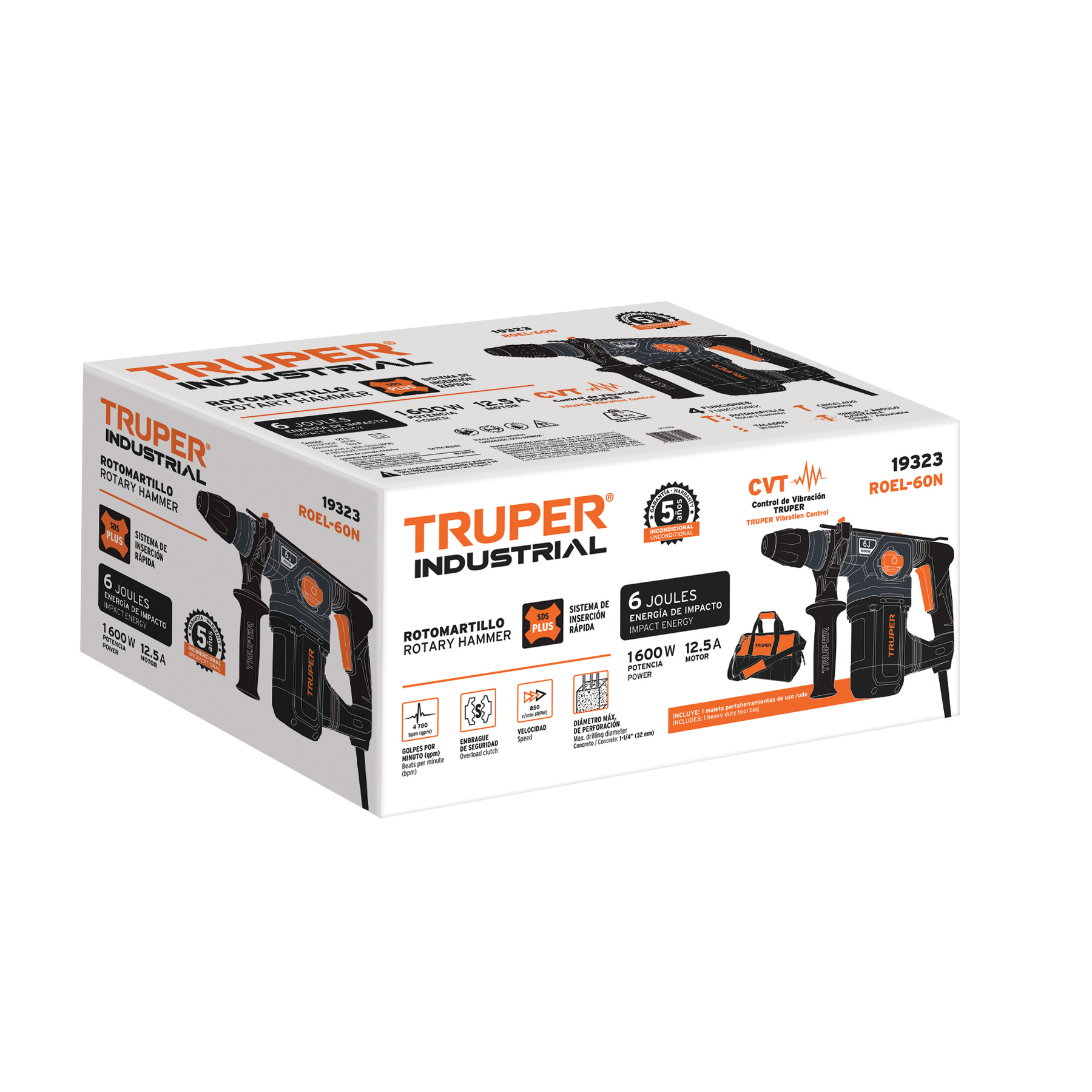 Rotomartillo SDS Plus 6 Joules 1600W TRUPER