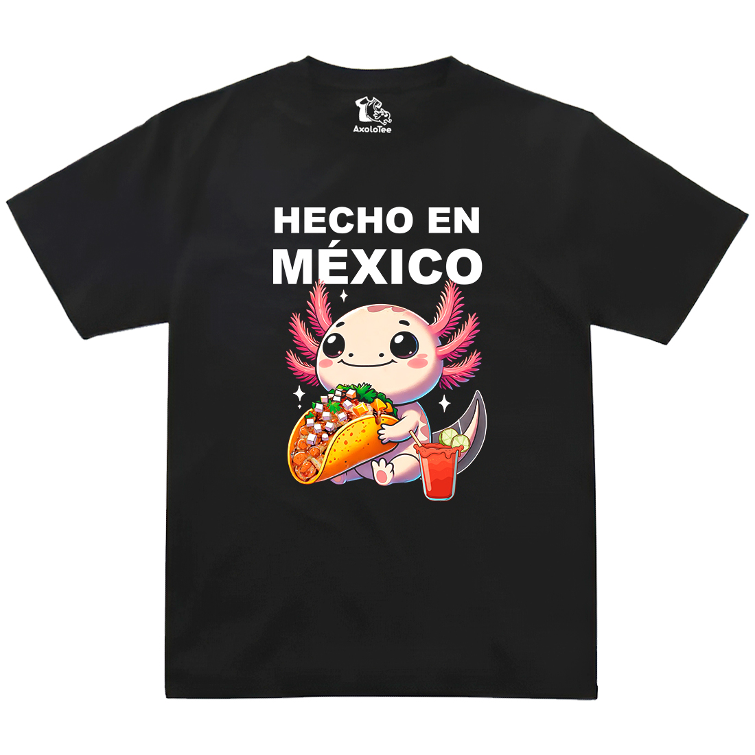 AxoloTee Playera Caballero - Ajolotito Hecho En México (Tacos Y Chelas)