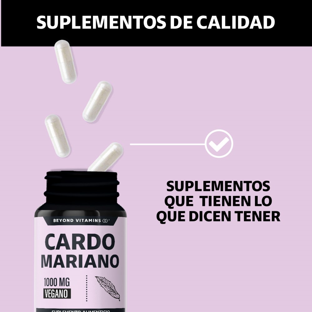 Suplemento Alimenticio Beyond Vitamins  Cardo Mariano con Raíz de Cúrcuma 60 Cápsulas