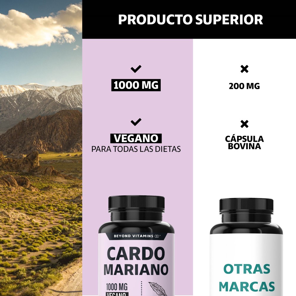 Suplemento Alimenticio Beyond Vitamins  Cardo Mariano con Raíz de Cúrcuma 60 Cápsulas