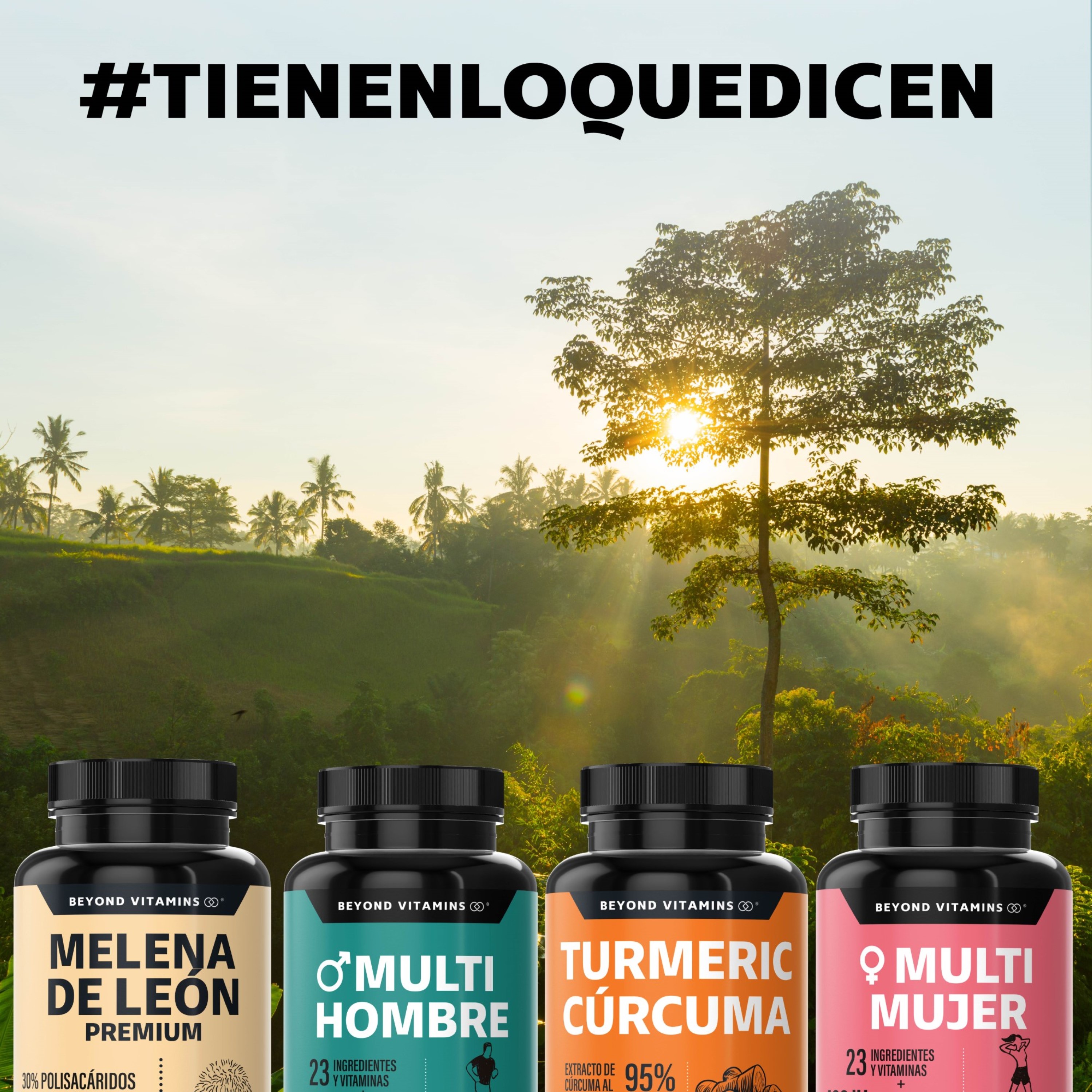 Suplemento Alimenticio Beyond Vitamins Hongo Melena de León Premium con Pimienta Negra 60 Cápsulas