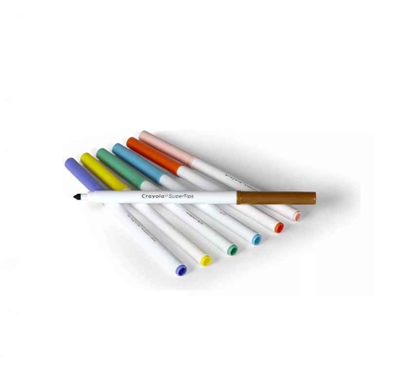 Super Tips Crayola 100 Plumones Marcadores Delgados Lavables.