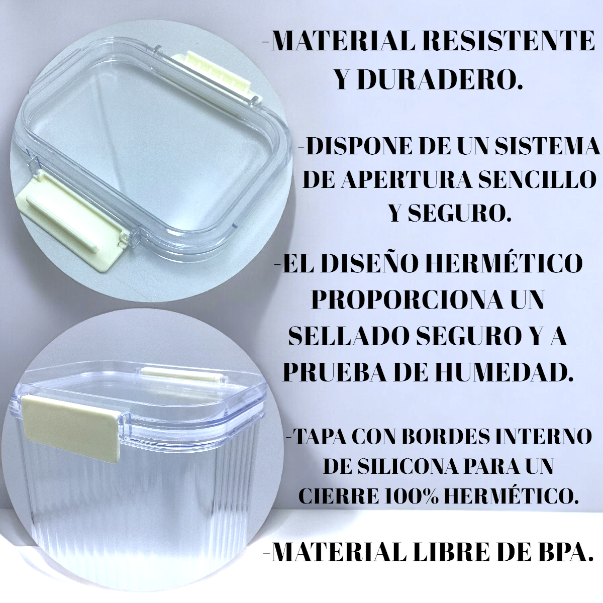 RECIPIENTES HERMETICOS PARA ALIMENTOS.