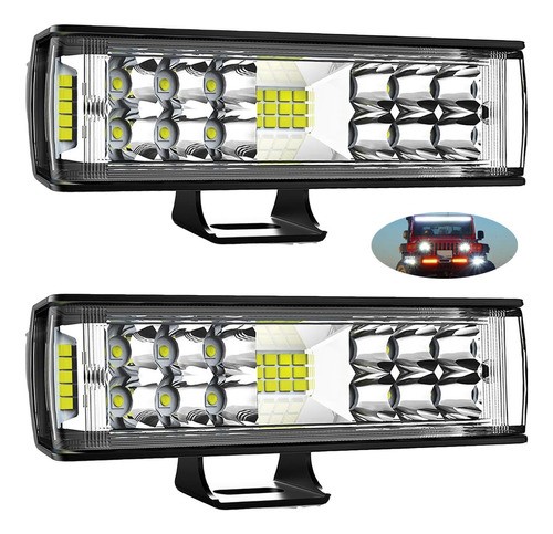 Par 7''faros Auxiliares Led Moto Auto 188w Triple-fila 8000k.