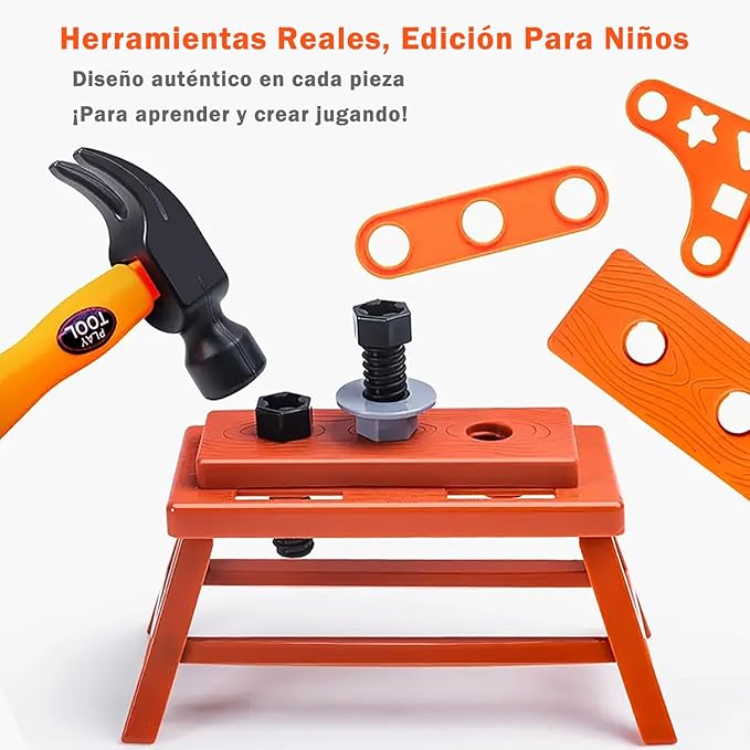 Juego de Herramientas para Niños, 47pcs Herramientas de Juguete con Chaleco y Taladro Eléctrico, Traje de Construcción de Juego de Simulación Regalo Navidad Cumpleaños para Niños 3 4 5 6 7 8 Año.