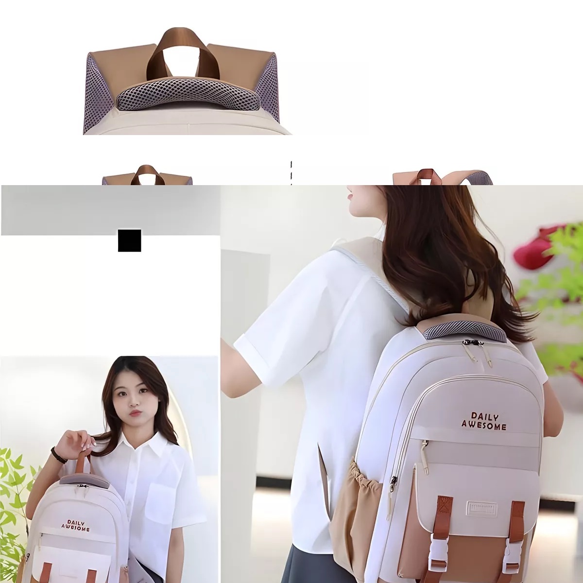 M Mochila Impermeable Mochila Viaje Bolsa Escolar Estilo Juvenil Adolescente Casual De Gran Capacidad Con Multibolsillos Para Laptop 15.6in 30l.