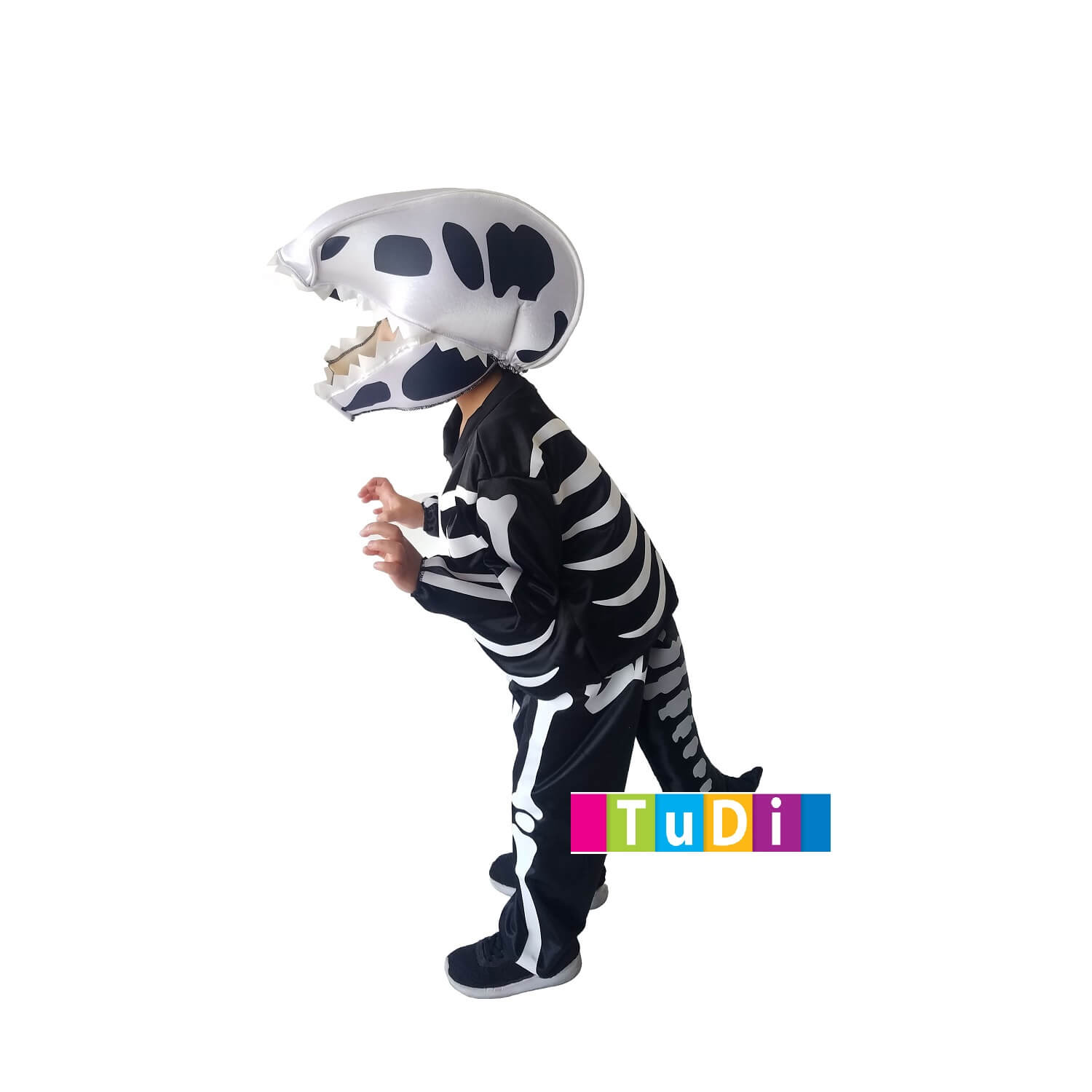 Disfraz de Dinosaurio Calavera - Disfraces de Calaca para Halloween -Traje de Esqueleto Día de Muertos.