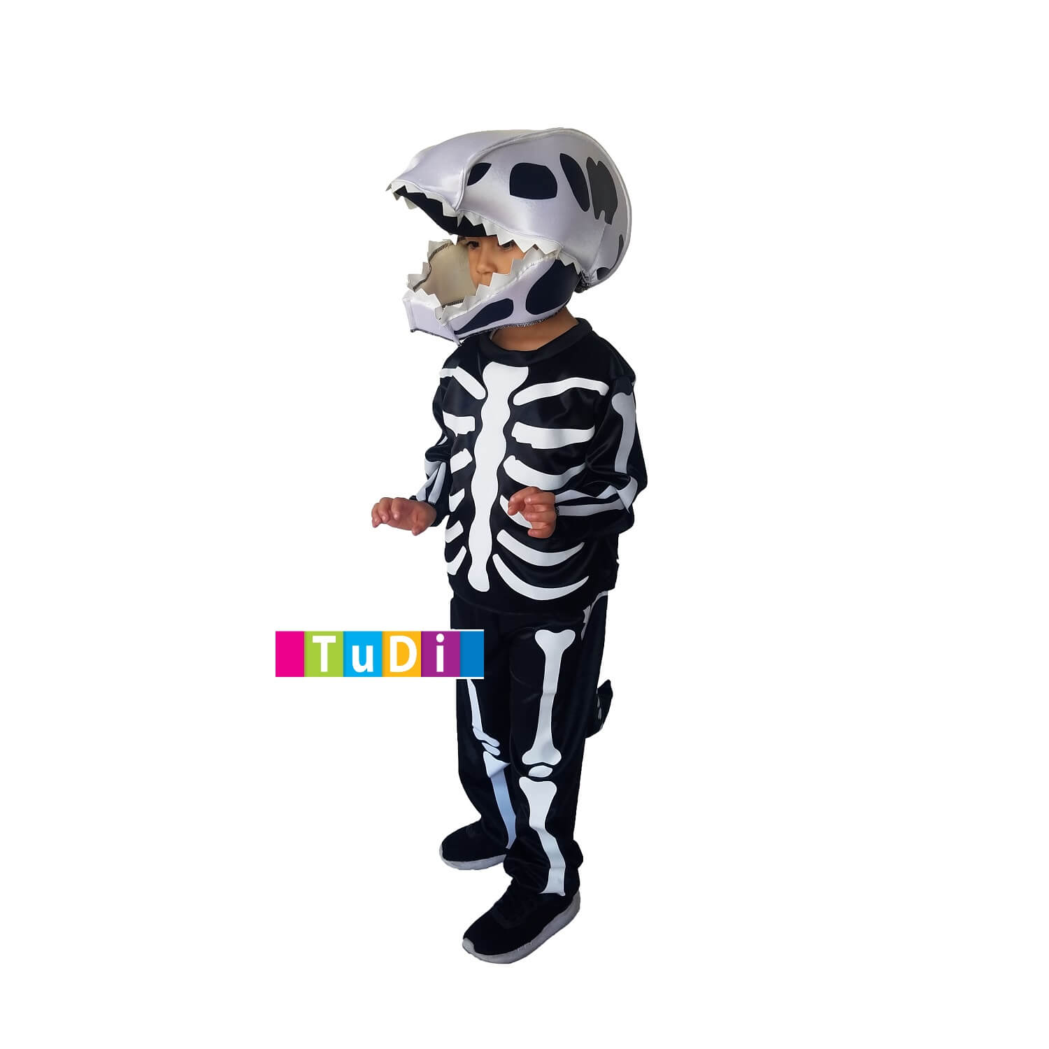 Disfraz de Dinosaurio Calavera - Disfraces de Calaca para Halloween -Traje de Esqueleto Día de Muertos.