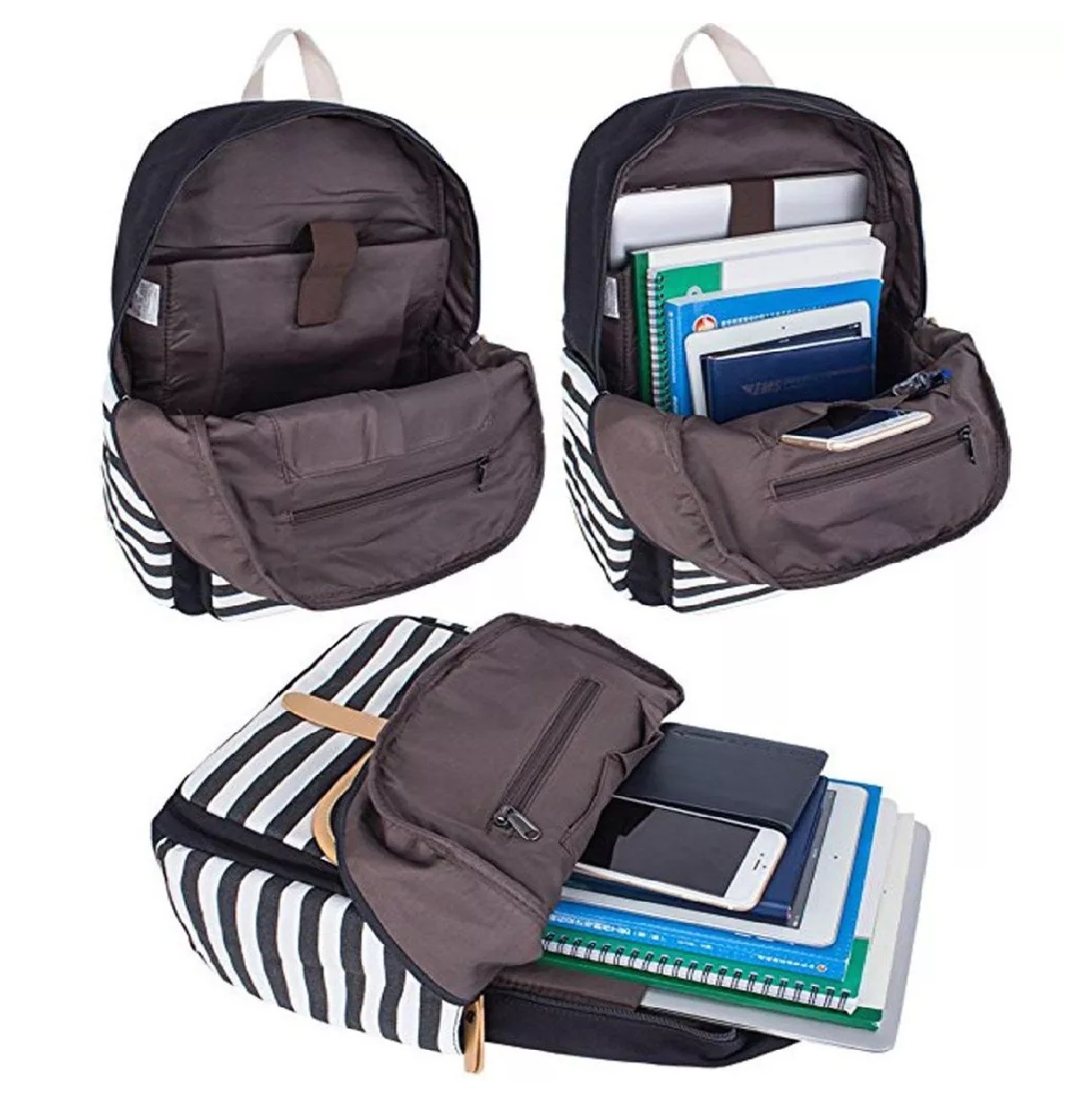 M  Mochila Escolar De Lona Para Niñas Y Adolescentes 3 En 1.