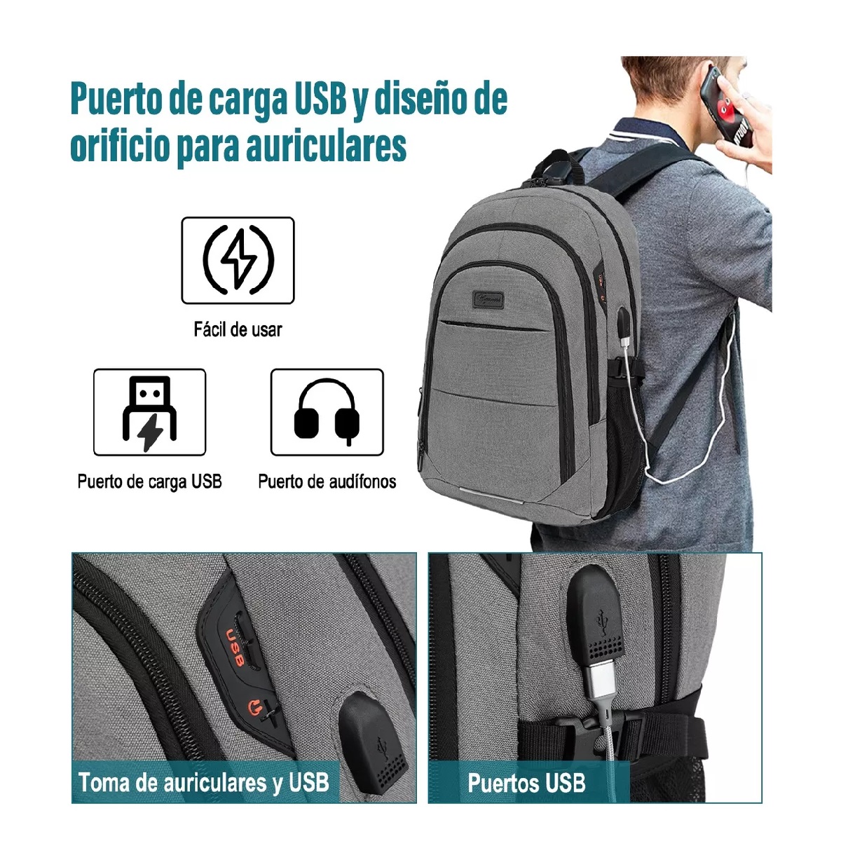 M Mochila Urbana Para Portátil De Capacidad Ajustable De 20-35l.