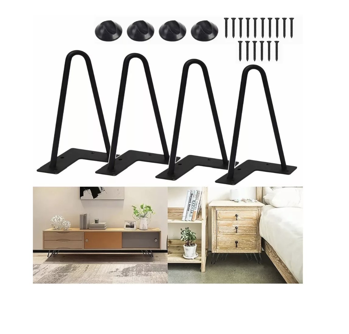 4pz Patas De Metal Resistente Para Muebles Sofá 20cm Altura T