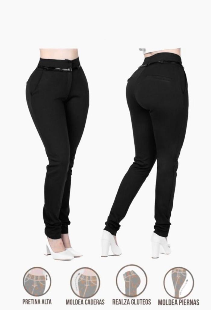 Pantalón Dama Moda Mujer Tiro Alto Vestir negocios casual Levanta pompa 