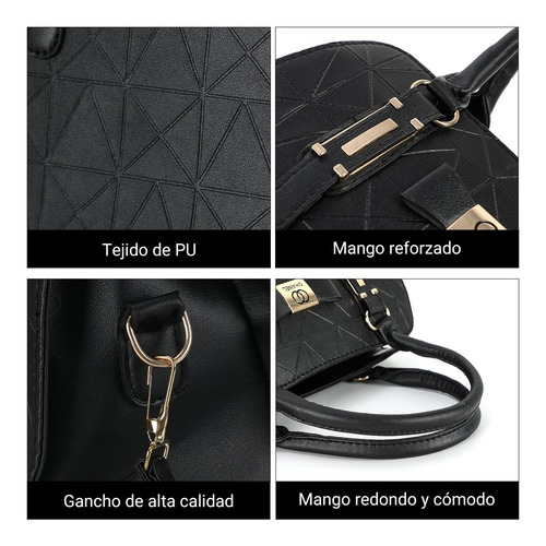 Bolsa Tote Para Mujer Bolso De Mano Con Gran Capacidad Negro