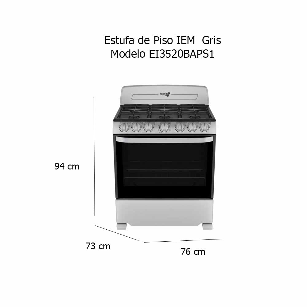 Estufa de Piso IEM 30 Pulgadas Gris EI3520BAPS1