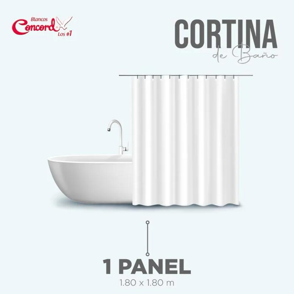 Cortina De Baño Impermeable Estándar Blanco Concord