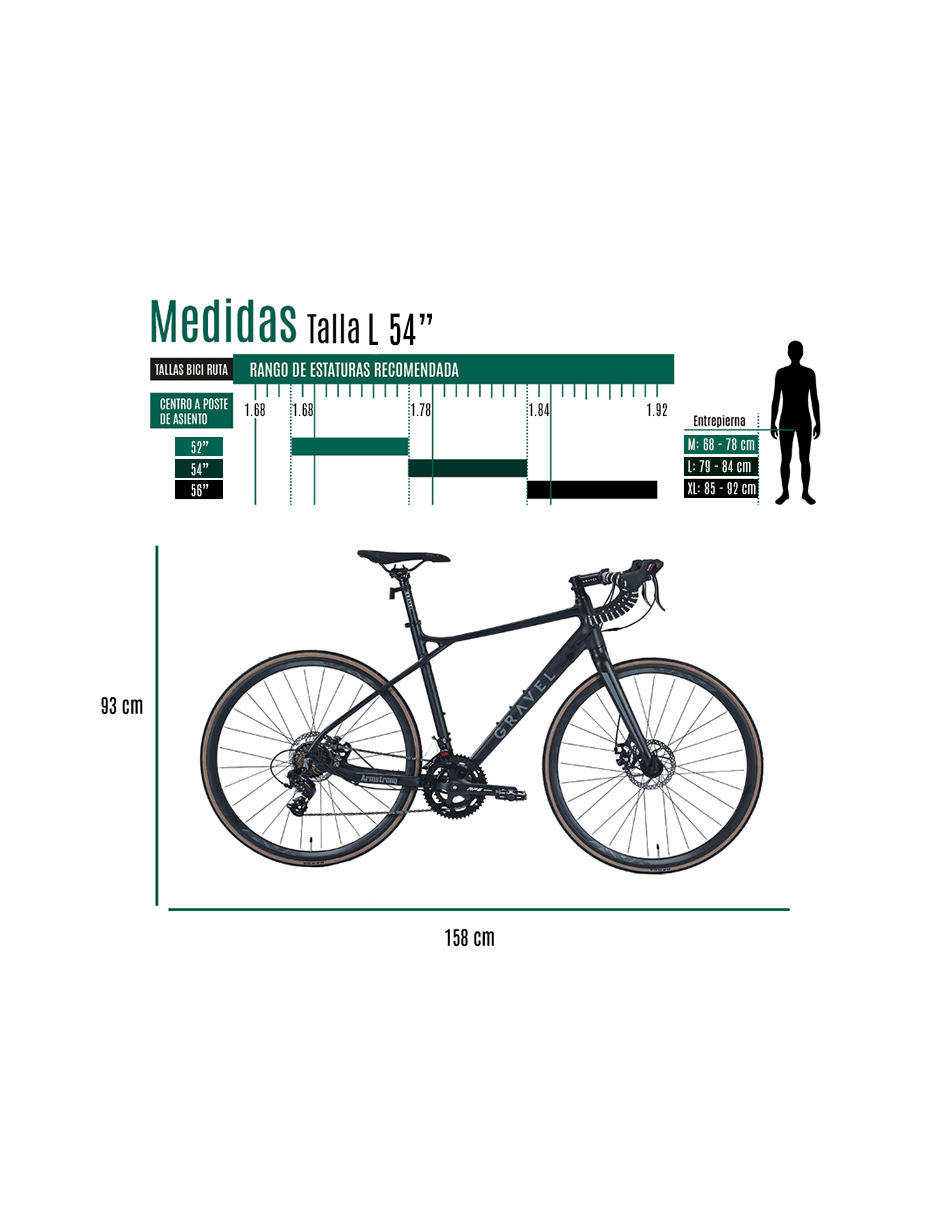 BICICLETA DE RUTA ARMSTRONG R700 54 NEGRO