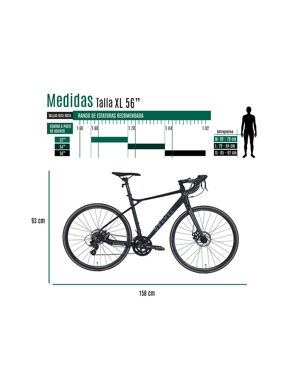 BICICLETA DE RUTA ARMSTRONG R700 56 NEGRO