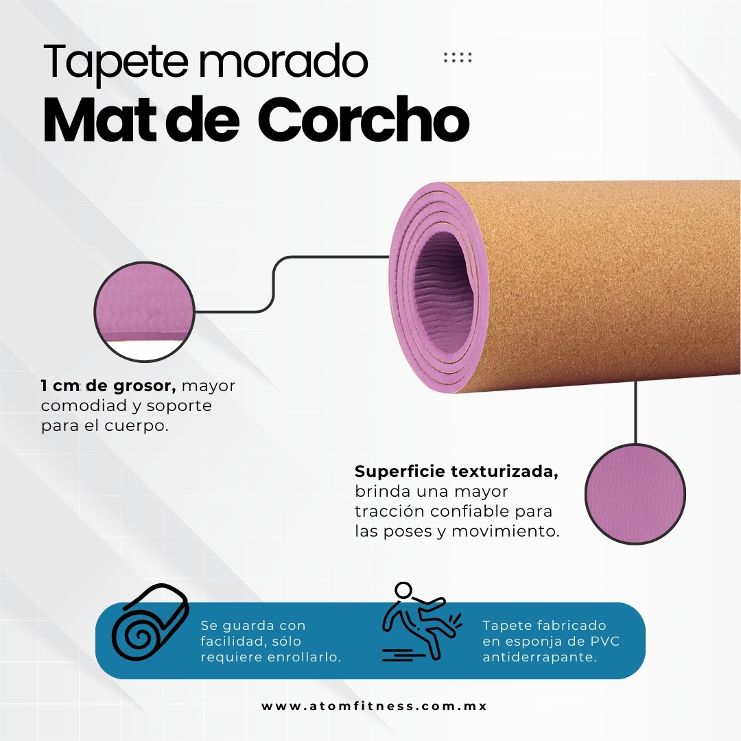 Tapete Yoga Mat De Corcho Premium Pilates Antideslizante